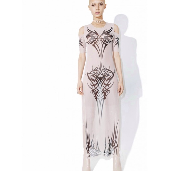 Dolls kill ,Current Mood ,PhenomenonTattoo stretching mesh dress / tunic - Picture 3 of 9